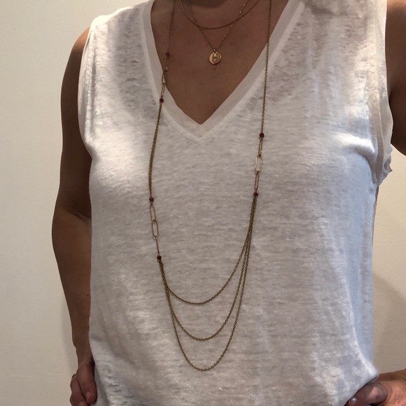 Gold-Filled Long Chain Swooping Gold Necklace - Picture 4 of 4